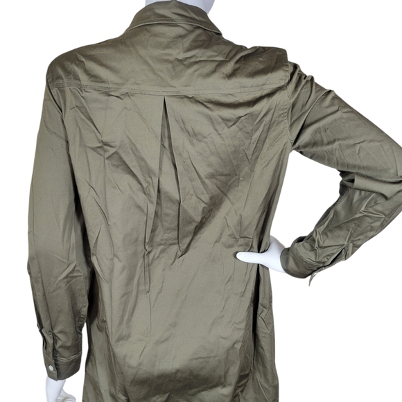 UNTUCKit Shirt Dress Womens Medium Olive Green Glynis Long Sleeve Popover Tunic - Picture 5 of 10